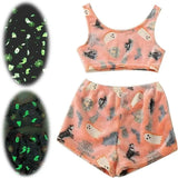 Soft Womens Pajama Set - Sleeveless Crop, Velvet Homewear - Tophatter Daily Deals