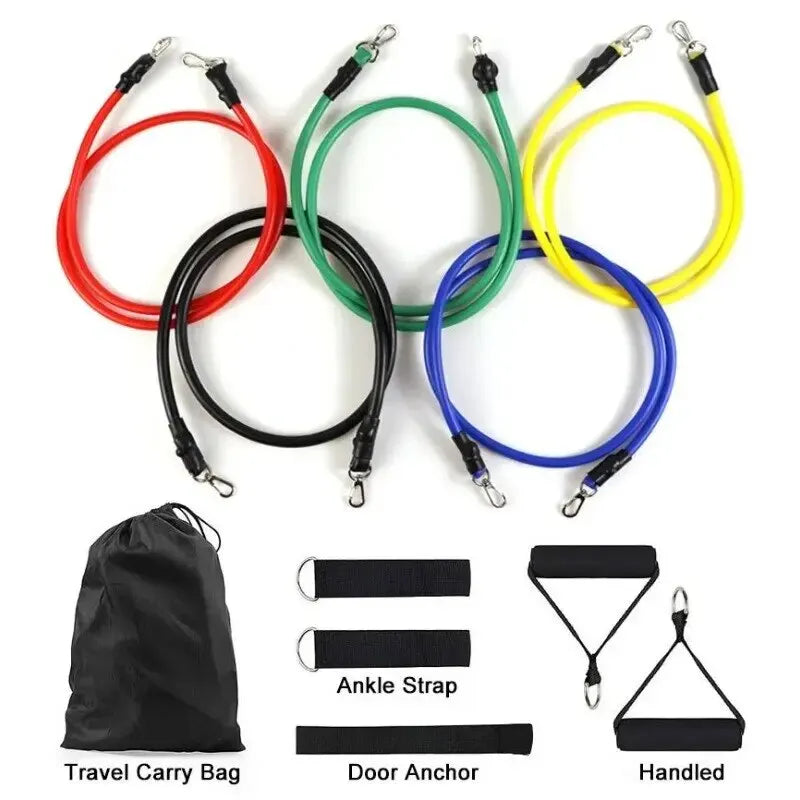 Resistance Bands Set 11Pc Portable Full Body Kit Workout - Tophatter Daily Deals