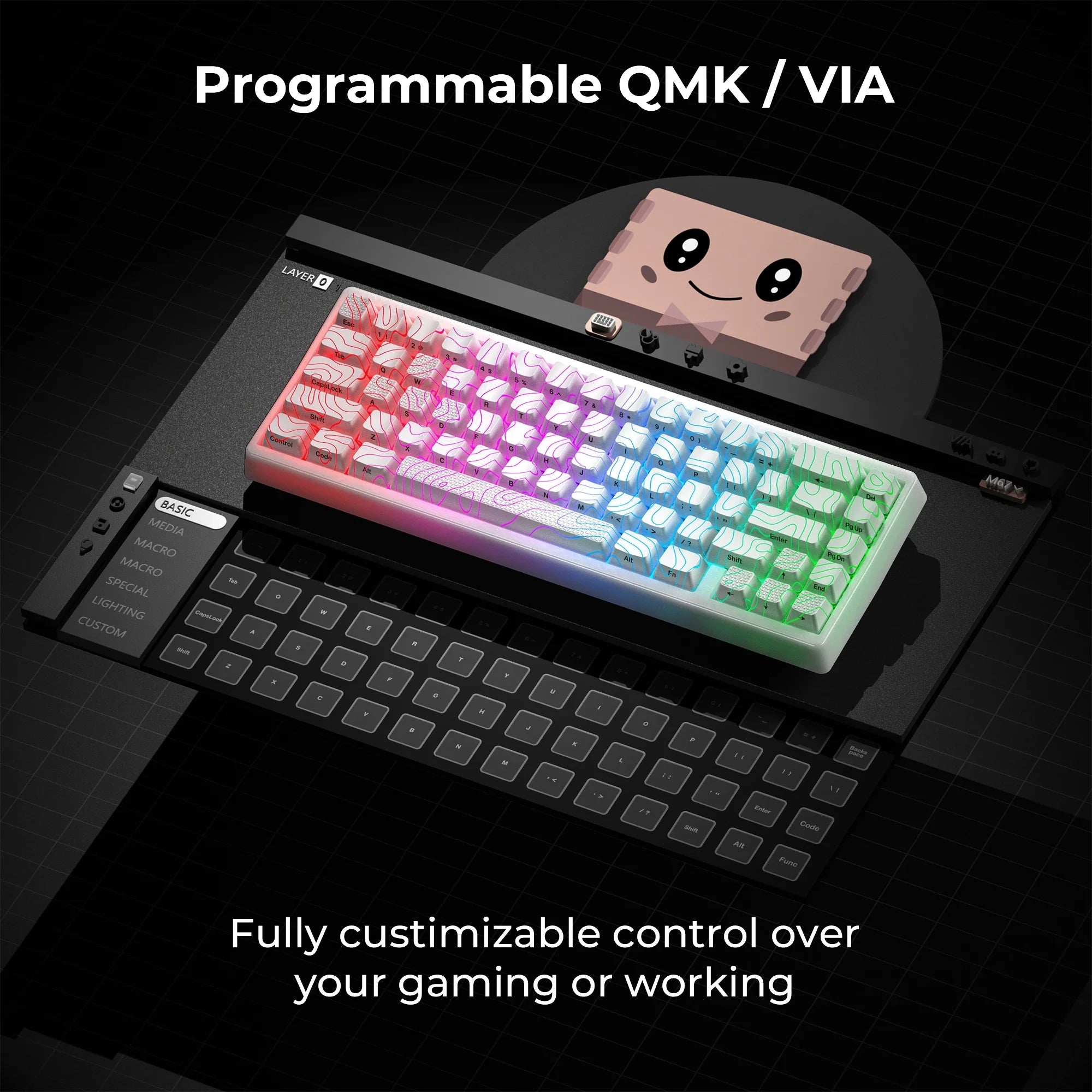 Mechanical Keyboard M67 67 Key Gasket Hot Swappable RGB - Tophatter Daily Deals