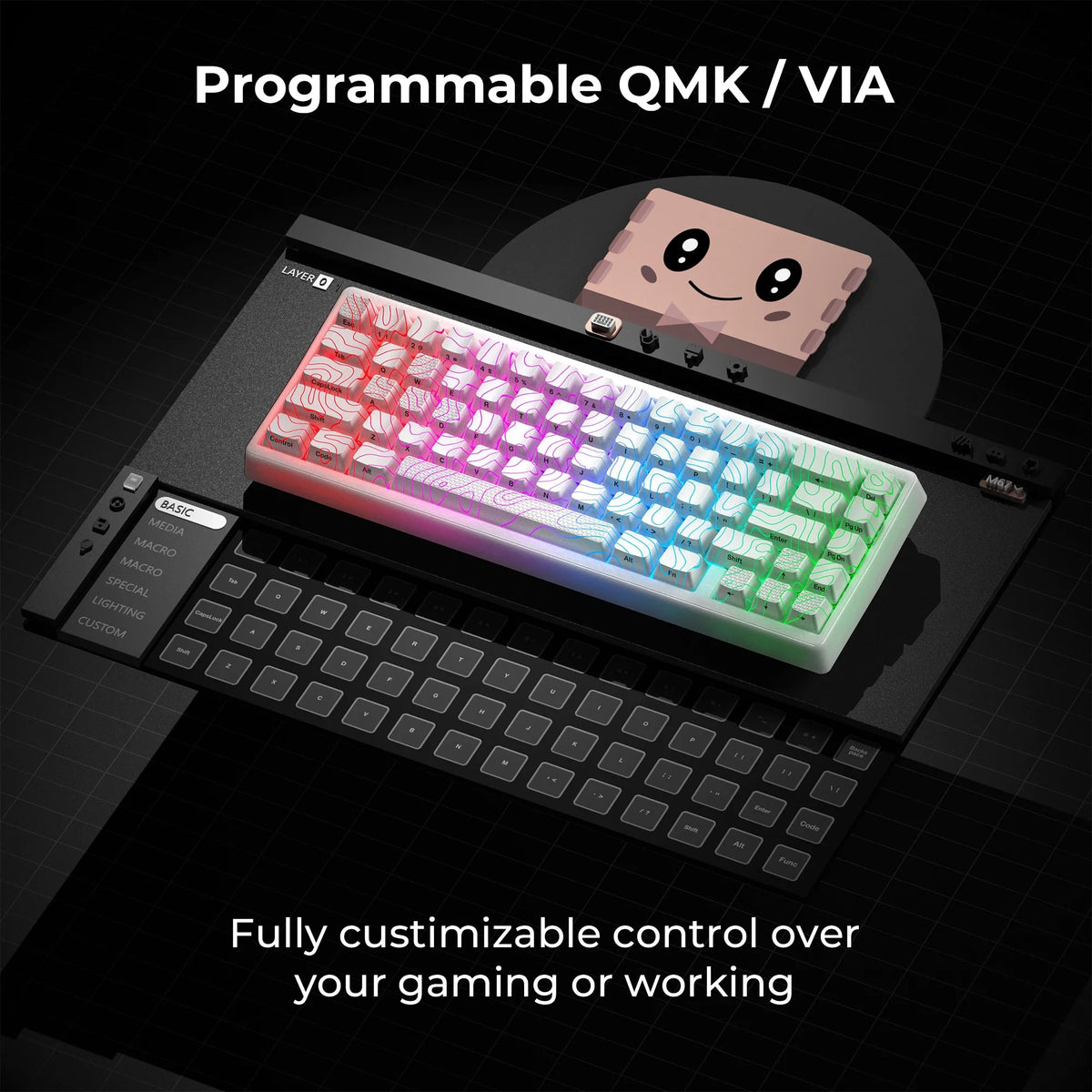 Mechanical Keyboard M67 67 Key Gasket Hot Swappable RGB - Tophatter Daily Deals