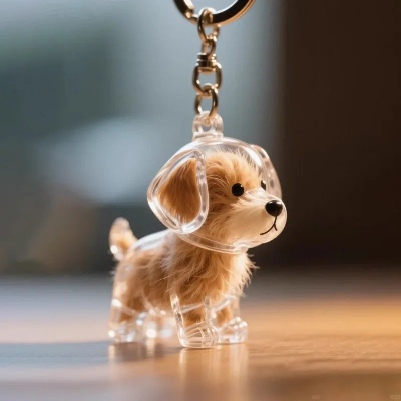 Dog Hair Keepsake Keychain Pendant Clear Resin Charm 10 - Tophatter Daily Deals