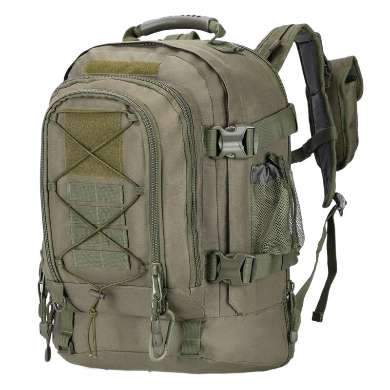 60L Expandable Tactical Backpack Molle Green Backpacks - Tophatter Daily Deals