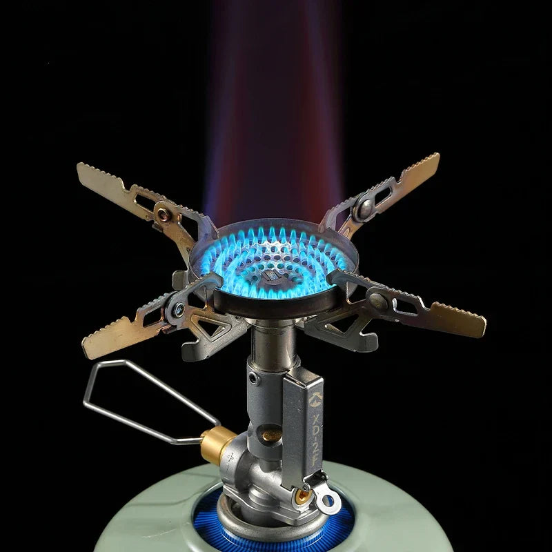 Adjustable Mini Camping Gas Stove Split-Type Burner Silver Camp Cooking - Tophatter Daily Deals