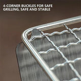 Portable Folding Grill Heating Stove Silver Camp Cooking - Tophatter Daily Deals