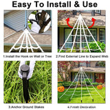 Halloween Spider Web Triangle Lawn Decor 2025 Haunted Prop - Tophatter Daily Deals
