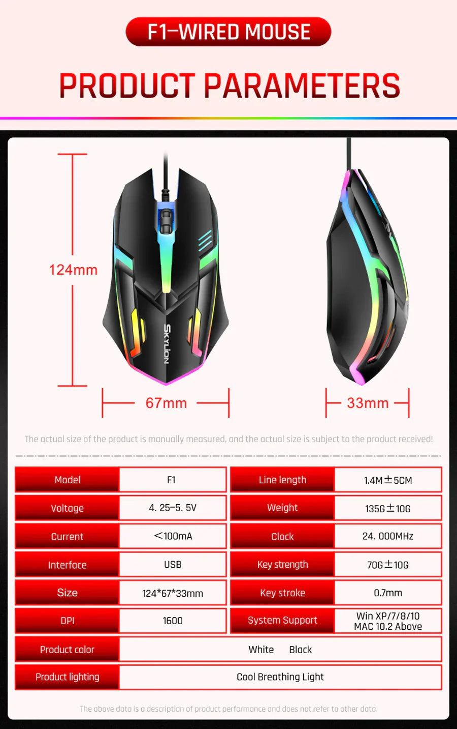 Wired RGB Gaming Mouse 3 Button USB Precision Office - Tophatter Daily Deals