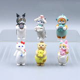 Mofusand x Sanrio Mini Kawaii Figure Set Shark Cat Kuromi Hello Kitty Hangyodon Set of 6 Anime - Tophatter Daily Deals