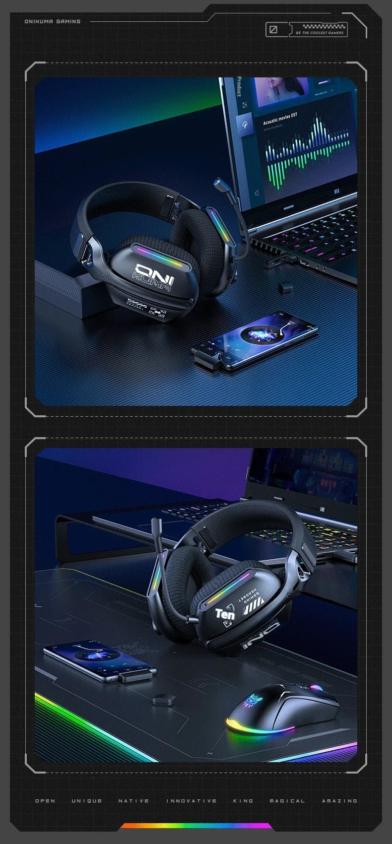 Wireless Gaming Headset Tri Mode Bluetooth Wired Immersive - Tophatter Daily Deals