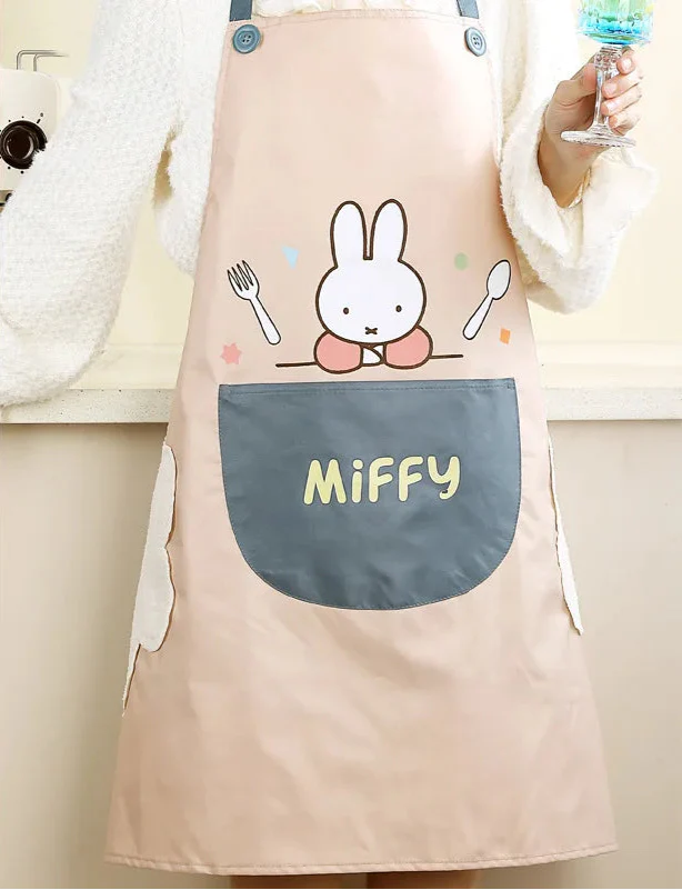 Miffy Waterproof Oil-Proof Apron Pastel Pink Animals - Tophatter Daily Deals