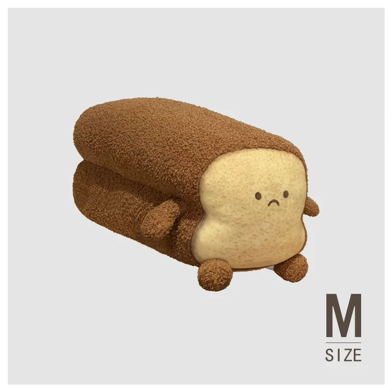 Happy and Sad Face Toast Bread Plushie Sad (Medium) Food - Tophatter Daily Deals