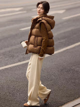 Insulating Women’s Hooded Puff Vest - Hip-Length, Down - Tophatter Daily Deals