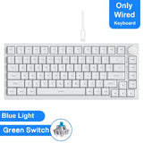Mechanical Bluetooth Gaming Keyboard 75 Percent Hot Swap AK820 White - Tophatter Daily Deals