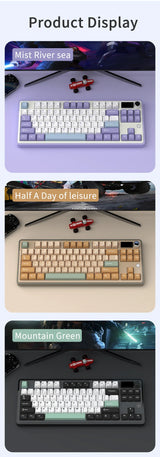 Mechanical Keyboard 87 Key Tri Mode RGB Hot Swappable - Tophatter Daily Deals