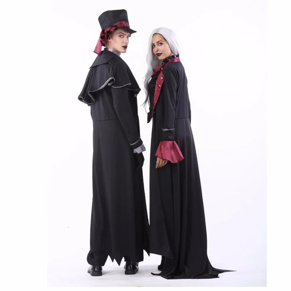 Vampire Costume Set Gothic Couple Halloween 2025 Cosplay - Tophatter Daily Deals