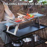 Folding Charcoal Grill Stove Silver Camp Cooking - Tophatter Daily Deals