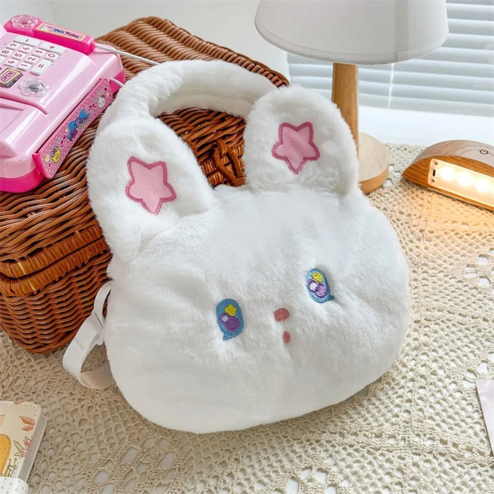 Rabbit Fur Star Bunny Plush Chain Bag Plush Cushion White Animals - Tophatter Daily Deals