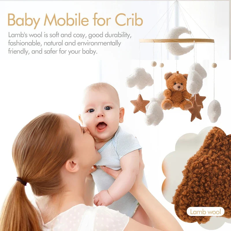 Baby Crib Mobile Wooden Musical Newborn Sensory Toys - Tophatter Daily Deals