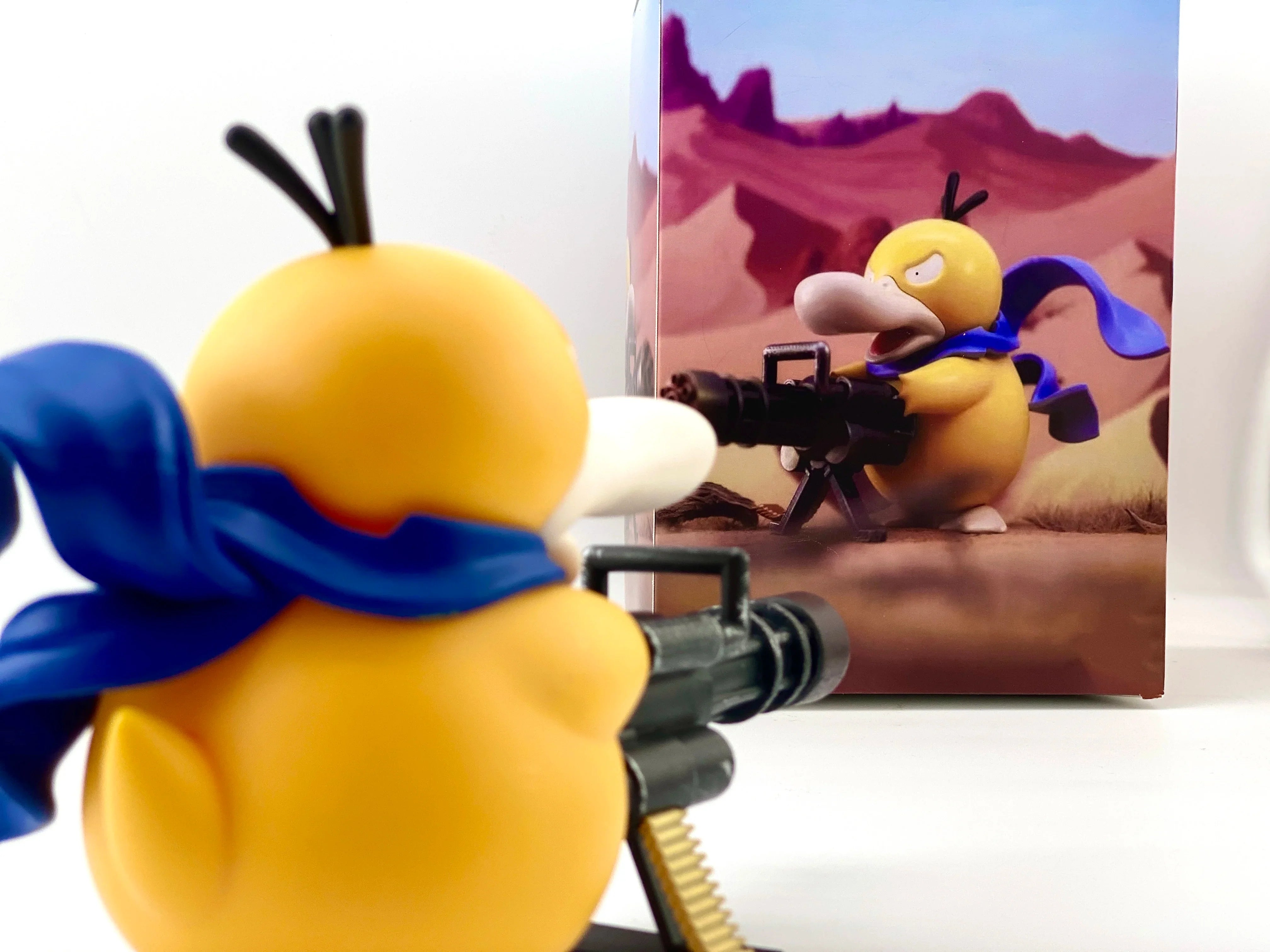 Pokemon Psyduck Gatling Gun Anime Figure Cross Dressing Toys PVC Statue Model Collection Decor Creative Peripheral Birthday Gift - Tophatter Daily Deals