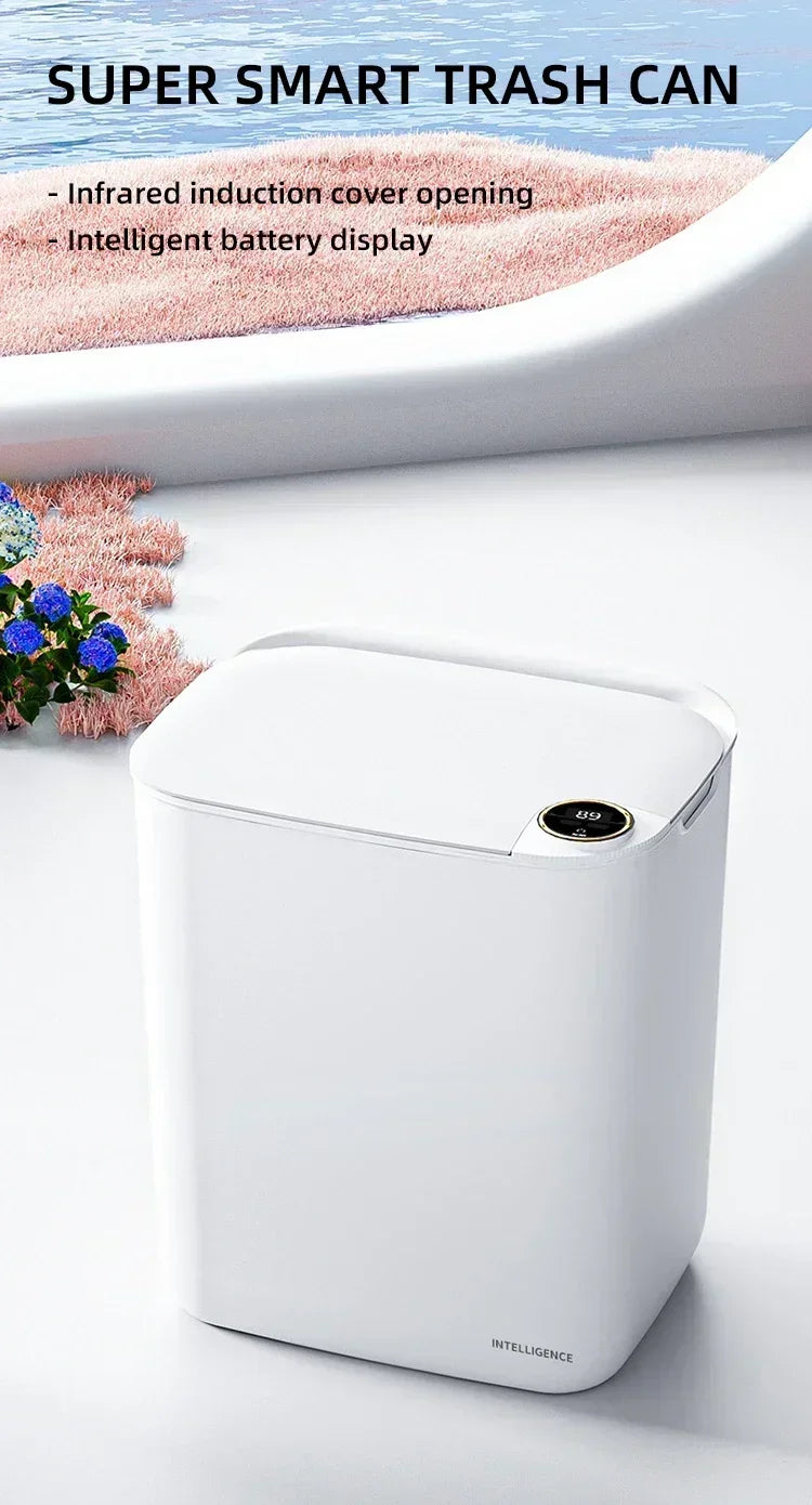 Smart Sensor Trash Can 18L With Display Type C Recharge - Tophatter Daily Deals