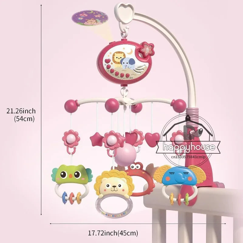 Crib Mobile Remote Music Light Newborn Sensory Toys - Tophatter Daily Deals