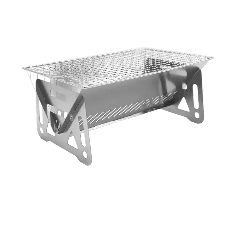 Portable Folding Grill Heating Stove Silver Camp Cooking - Tophatter Daily Deals