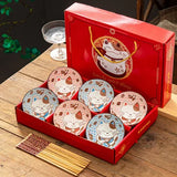 Japanese Hand Painted Ceramic Bowl Set With Chopsticks B-6Bowl 6chopsticks - Tophatter Daily Deals