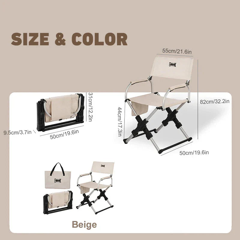 Foldable Outdoor Chair 600D Oxford Fabric Khaki Camp Furniture - Tophatter Daily Deals