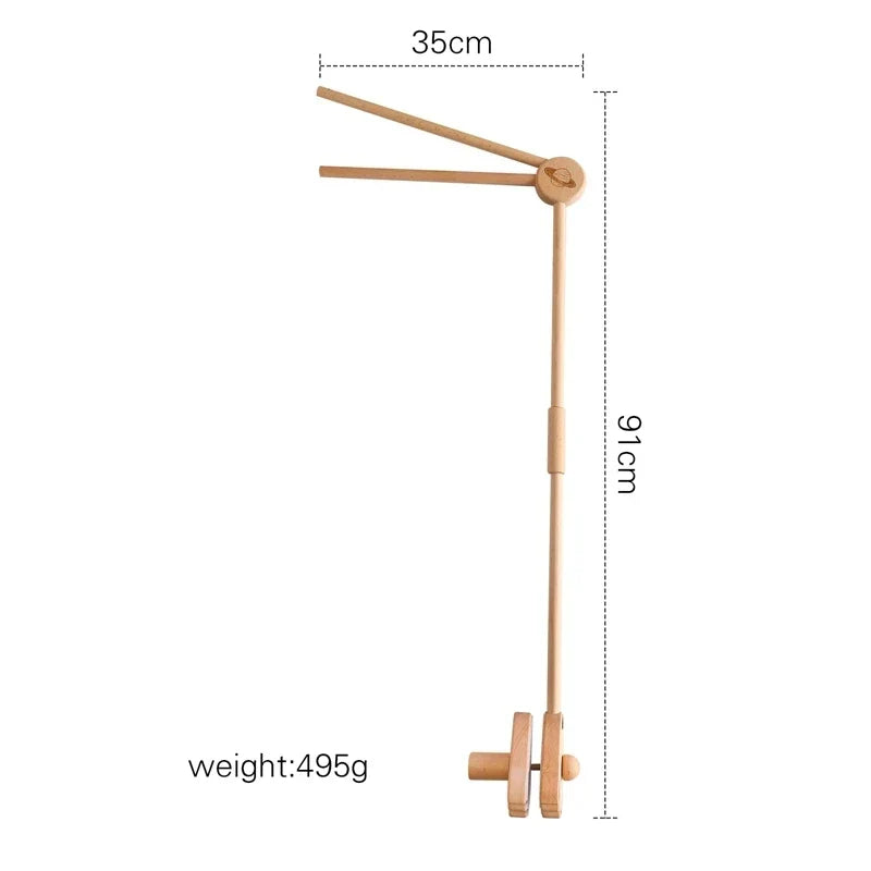 Wooden Baby Mobile Crib Arm Holder Newborn Sensory Toys Rocket mount - Tophatter Daily Deals