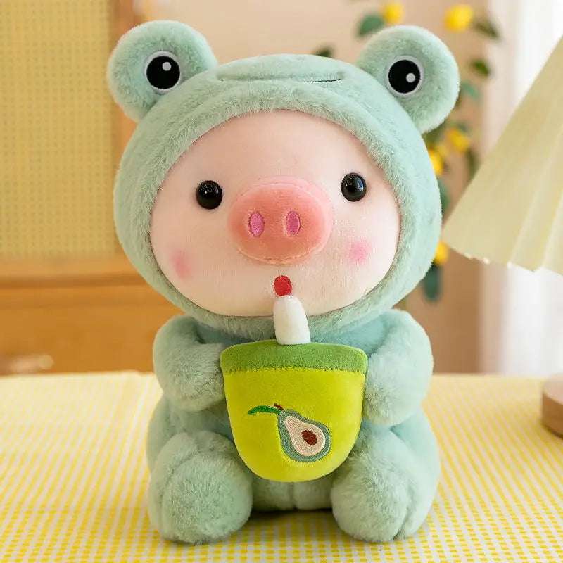 Bubble Tea Pig Plush Animals - Tophatter Daily Deals
