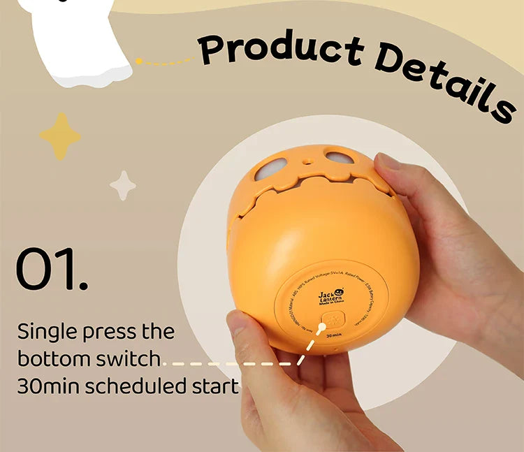 Ghost Night Light Rechargeable Bedside Lamp Cozy Glow - Tophatter Daily Deals