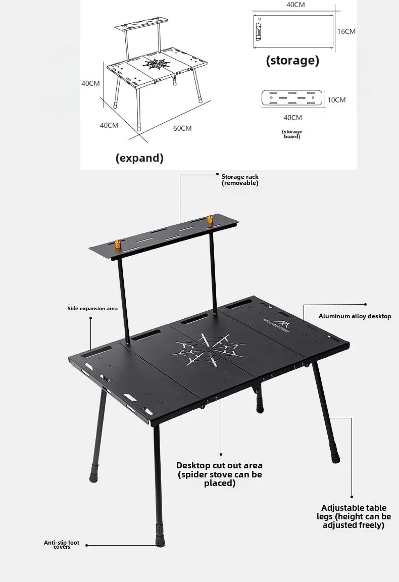 Four Fold Tactical Camping Table Black Camp Furniture - Tophatter Daily Deals