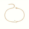 Initial Letter Bead Bracelet Thin Chain Minimalist Elegant U - Tophatter Daily Deals