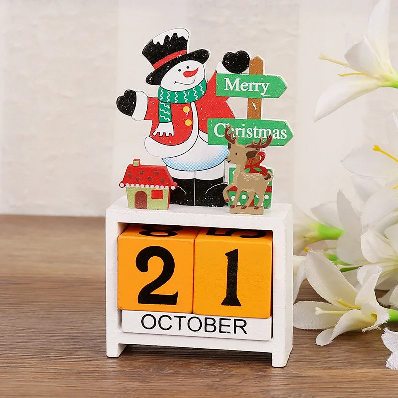 Christmas Wooden Countdown Calendar Ornament Tabletop Decor - Tophatter Daily Deals