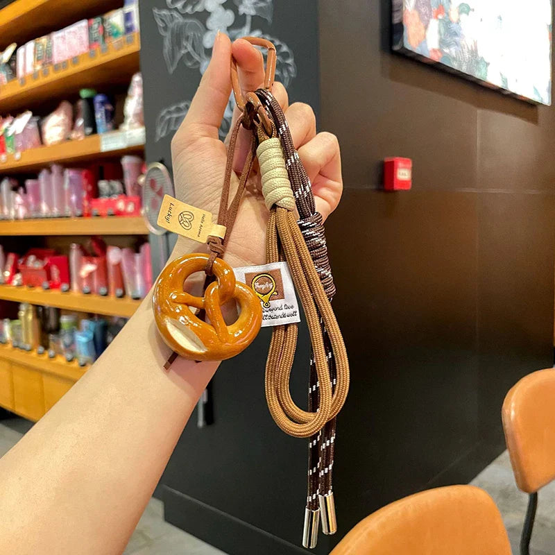 Woven Rope Bowknot Keychain With Cute Pastry Charms Prestrel - Tophatter Daily Deals