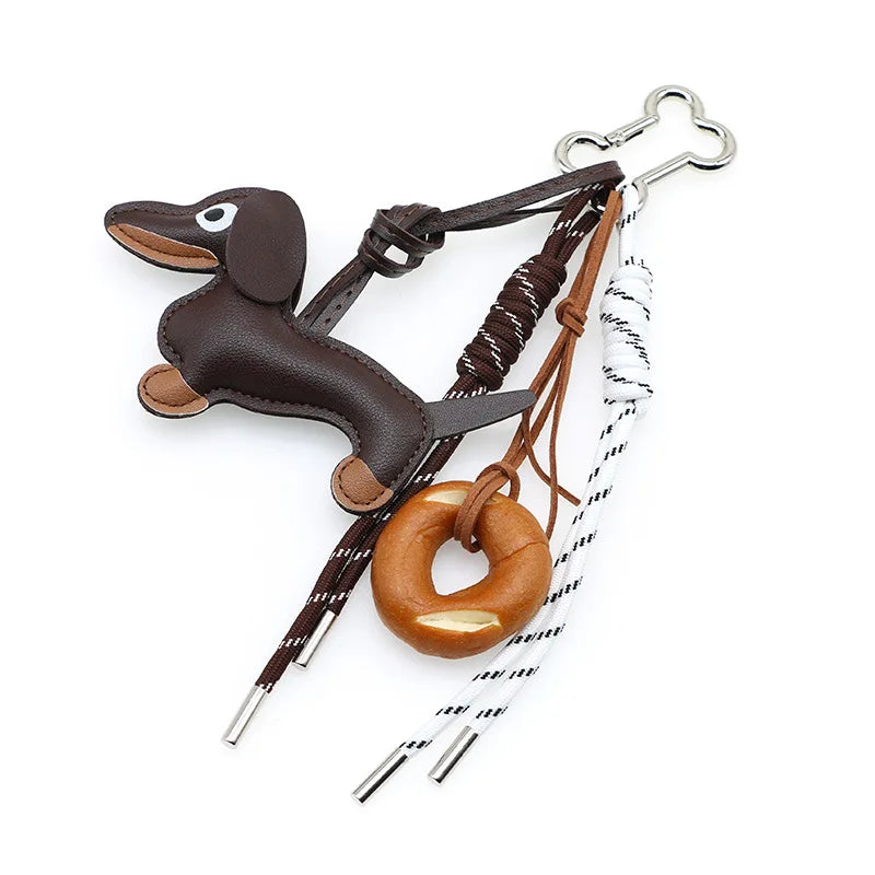 Dachshund Pu Leather Bag Charm Baseball Keychain Gift 21 - Tophatter Daily Deals