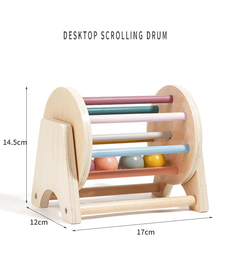Montessori Wooden Busy Drum Newborn Sensory Toys Learning - Tophatter Daily Deals