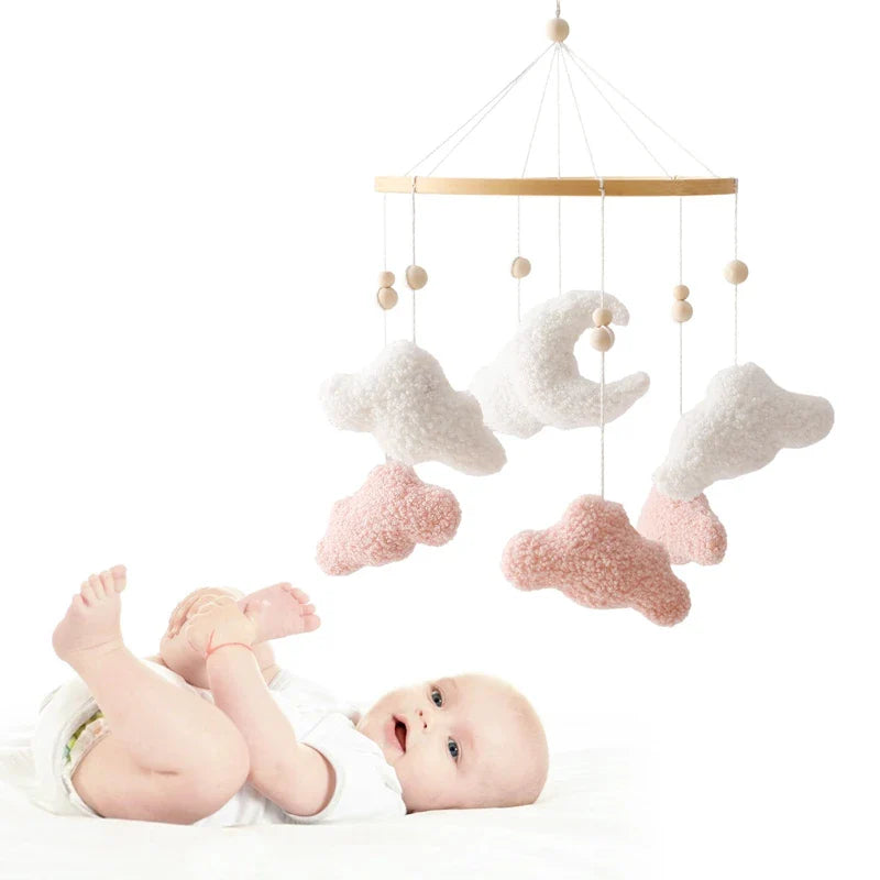 Wooden Crib Mobile Felt Bear Musical Newborn Sensory Toys - Tophatter Daily Deals