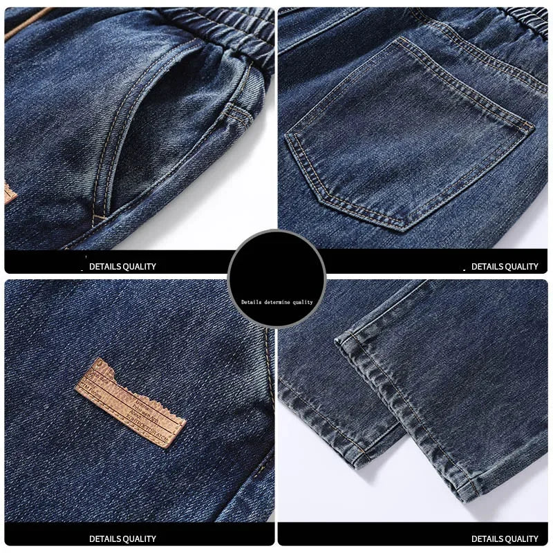 Stretchy Men Wide Leg Jeans - Drawstring Waist, Denim - Tophatter Daily Deals