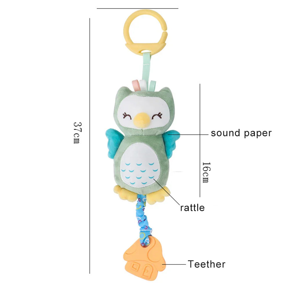 Animal Rattle Newborn Sensory Toys Soft Travel Toy Set Owl - Tophatter Daily Deals