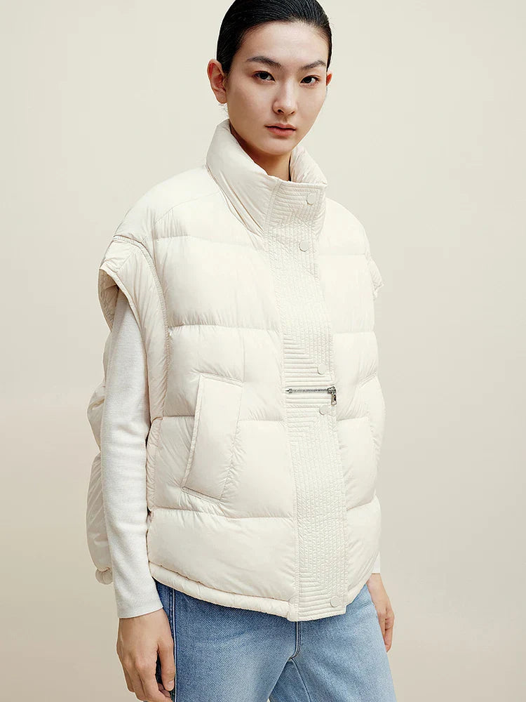Insulating Women’s Down Vest - Cropped, Duck, Winter - Tophatter Daily Deals