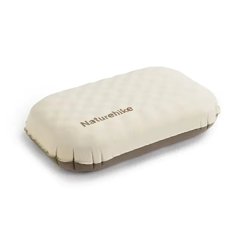 2-in-1 Foam Inflatable Pillow Travel Nap Beige Pillows - Tophatter Daily Deals