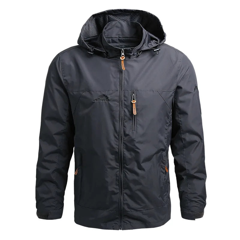 Waterproof Mens Tactical Jacket - Hooded, Lightweight Gray - Tophatter Daily Deals