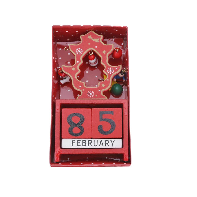 Christmas Wooden Countdown Calendar Ornament Tabletop Decor - Tophatter Daily Deals