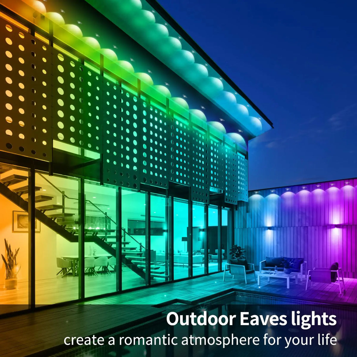 LED Eaves Lights Waterproof Remote Controlled Outdoor - Tophatter Daily Deals