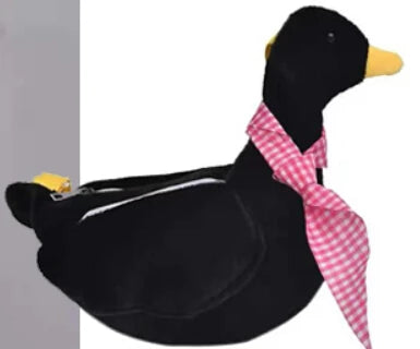 Duck Plush Purse Goose Crossbody Shoulder Messenger Bag Black Animals - Tophatter Daily Deals