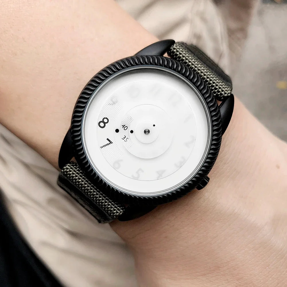 Quartz Handless Watch Canvas Strap Minimalist Style - Tophatter Daily Deals