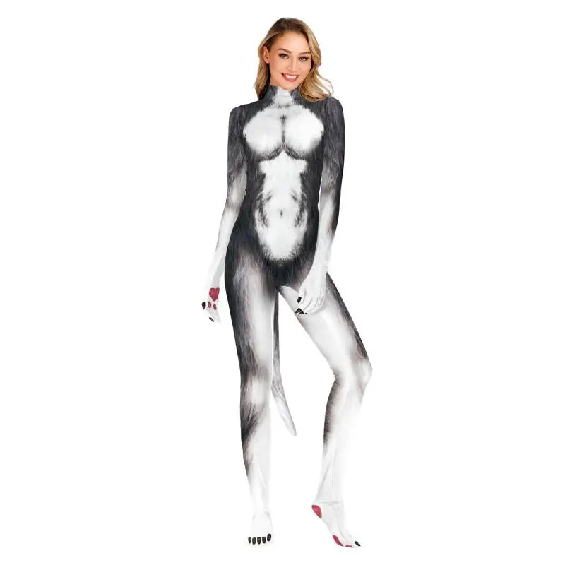 Husky Costume Bodysuit Unisex Couple Halloween Party - Tophatter Daily Deals