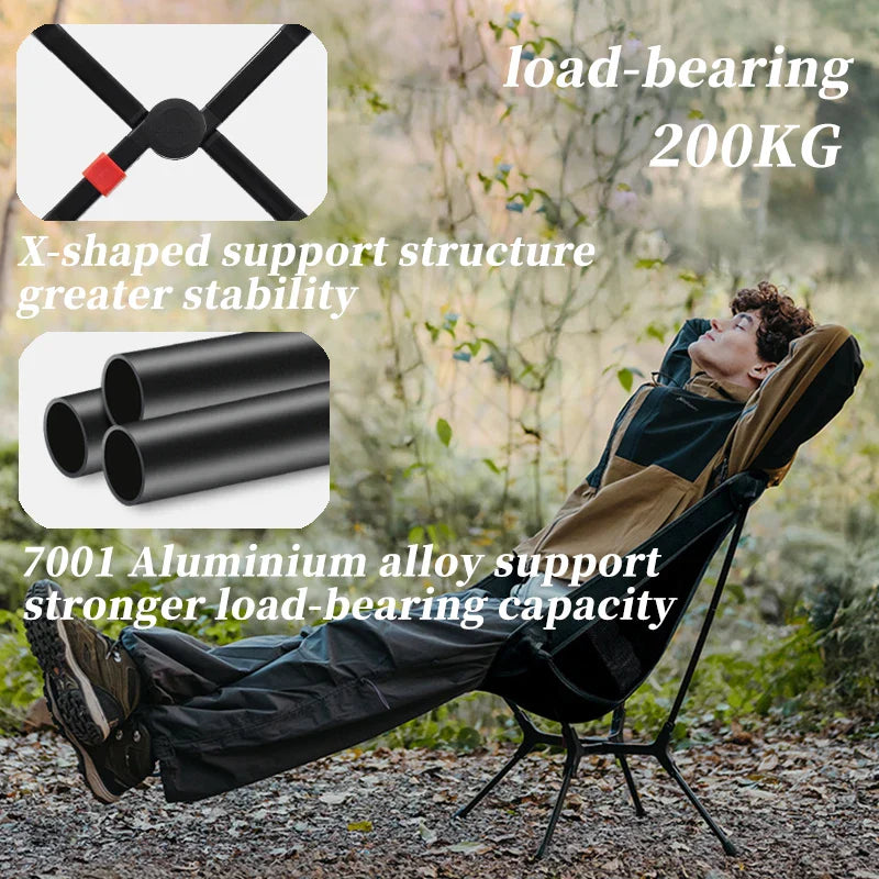 Portable Folding Camping Chair Black Camp Furniture - Tophatter Daily Deals
