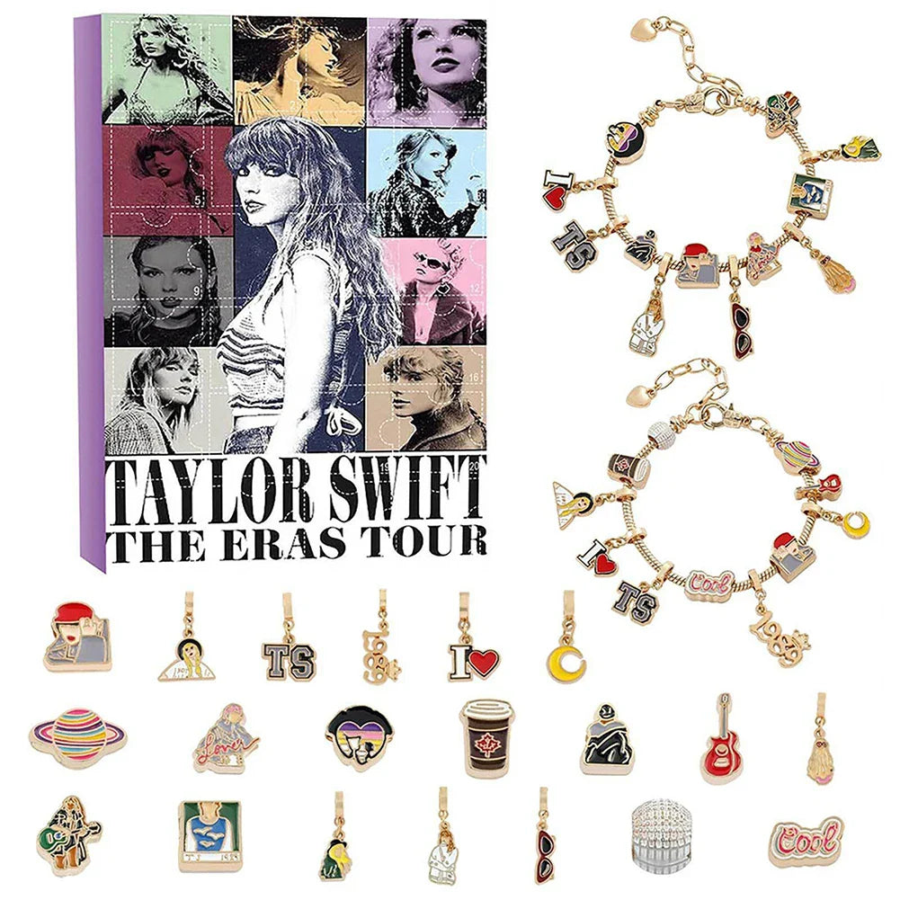 Taylor Swift-Inspired Bracelets Advent Calendar Gift 24 Days 2025 – Perfect Holiday Surprise! Style B - Tophatter Daily Deals