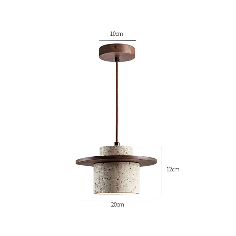 Japandi Wabi Sabi Stone Pendant Light Rustic Bedroom Cafe Lamp Chocolate - Tophatter Daily Deals